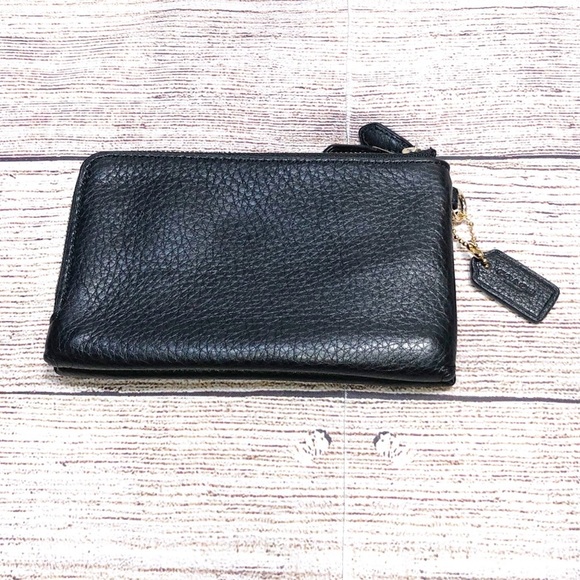 Coach Black Leather Double Zip Wallet - Picture 2 of 12